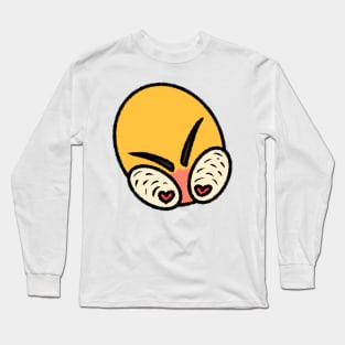 Angry love heart eyes cursed emoji Long Sleeve T-Shirt